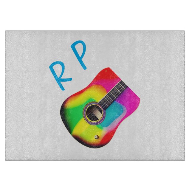 Fügen Sie Ihren Namen Text braun akustische Gitarr Schneidebrett (Vorderseite)