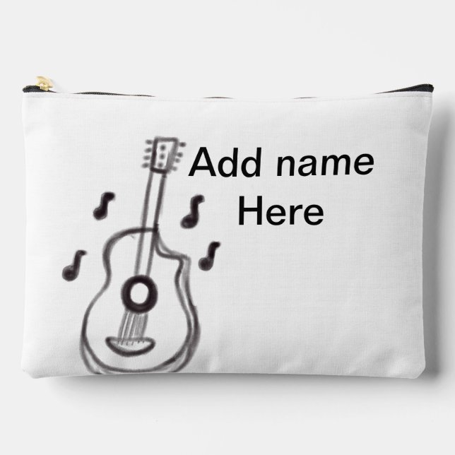 Fügen Sie Ihren Namen Text braun akustische Gitarr Zubehörtasche (Vorderseite)