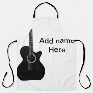 Fügen Sie Ihren Namen Text braune Akustikgitarre e Schürze