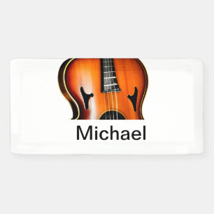Fügen Sie Ihren Namen Text braune Violine Musiklie Banner