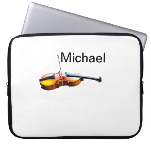 Fügen Sie Ihren Namen Text braune Violine Musiklie Laptopschutzhülle