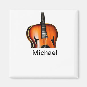 Fügen Sie Ihren Namen Text braune Violine Musiklie Magnet