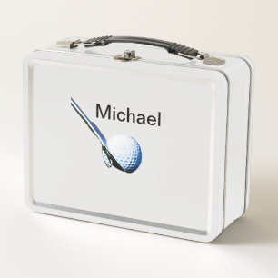 Fügen Sie Ihren Namen Text Golfball Club Sportausr Metall Brotdose