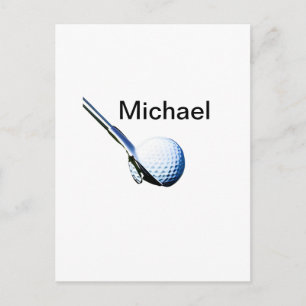 Fügen Sie Ihren Namen Text Golfball Club Sportausr Postkarte