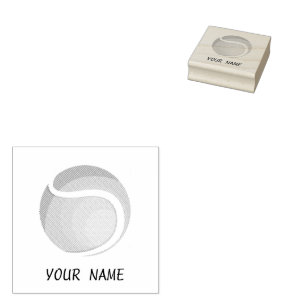 Fügen Sie Ihren Namen Trendy Tennis Ball hinzu Gummistempel
