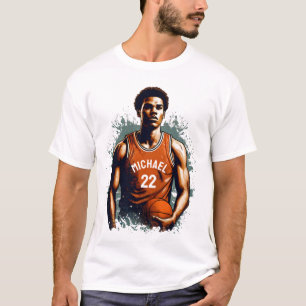 Fügen Sie Ihren Namen und Ihre Nummer Basketball-S T-Shirt