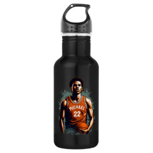 Fügen Sie Ihren Namen und Ihre Nummer Basketballsp Edelstahlflasche