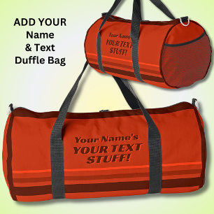 Fügen Sie Ihren Namen und Text Betreff rot Streife Duffle Bag