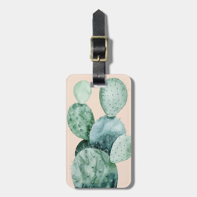 Fügen Sie Ihren Namens| Kaktus auf Koralle hinzu Gepäckanhänger (Vorderseite vertikal)