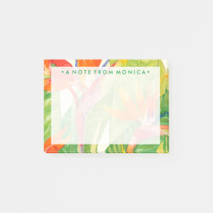 Fügen Sie Ihren Namens  tropischen Vogel der Post-it Klebezettel