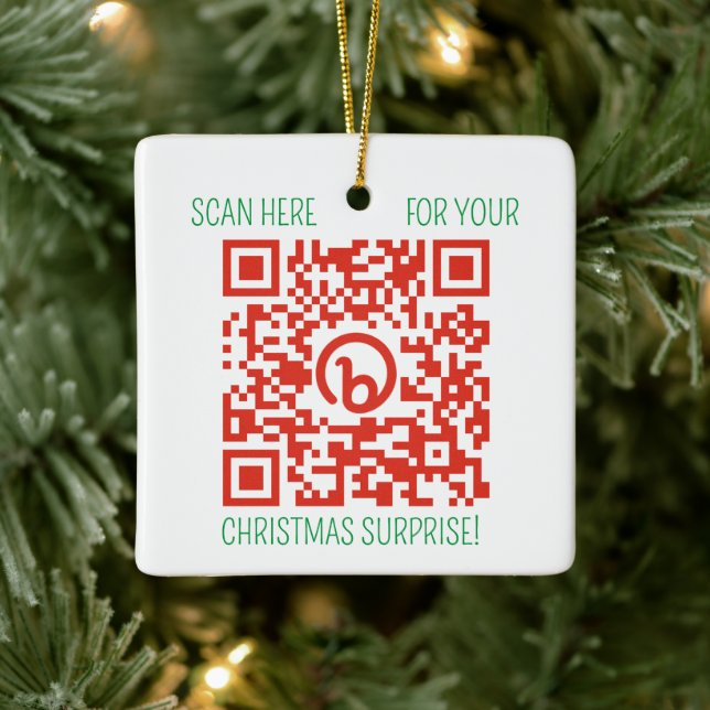 Fügen Sie Ihren QR-Code für Ihr Business Promo zu  Keramikornament (Baum)