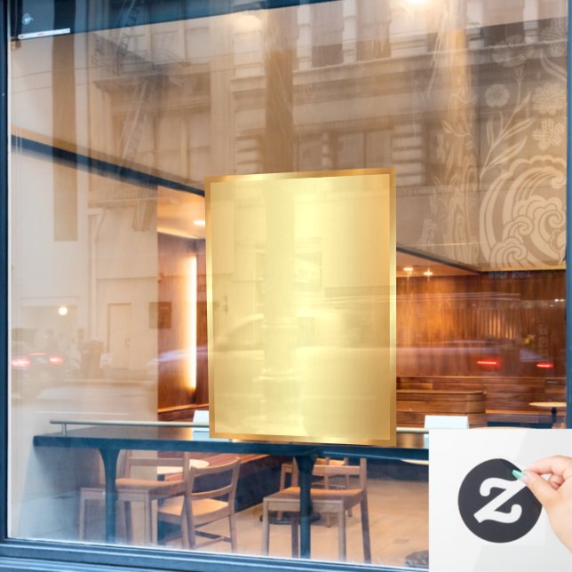 Fügen Sie Ihren QR-Code Text Logo Blank Gold Hinte Fensteraufkleber (Café-Fenster)