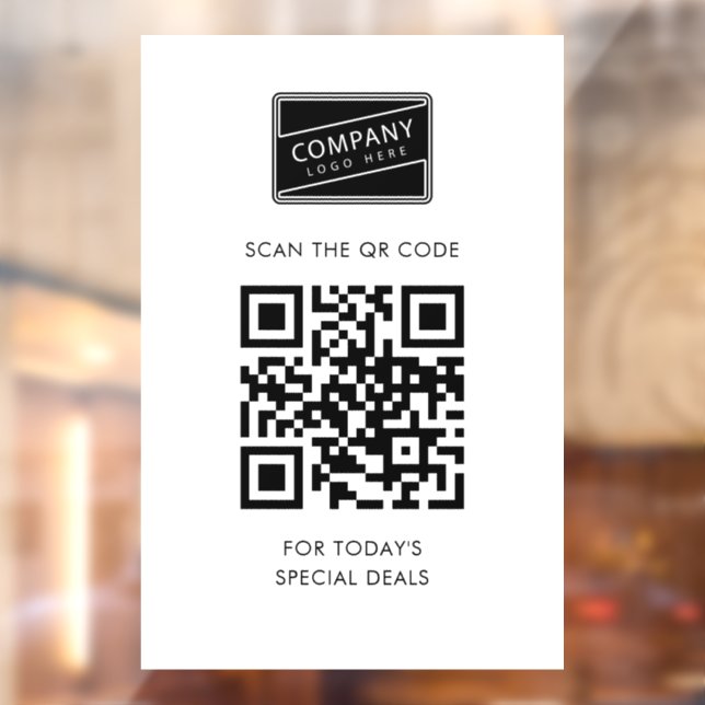 Fügen Sie Ihren QR-Code und Ihr Firmenlogo hinzu Fensteraufkleber (Blatt 2)