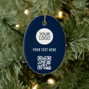 Fügen Sie Ihren QR-Logo-Code Benutzerdefinierte Te Keramik Ornament