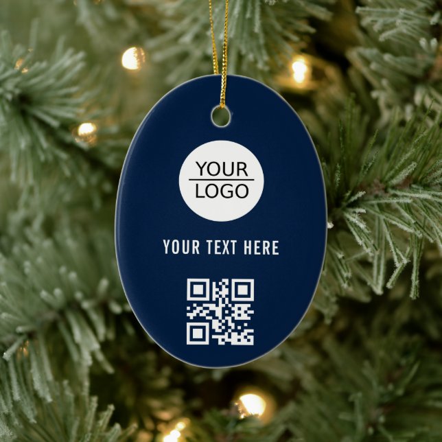 Fügen Sie Ihren QR-Logo-Code Benutzerdefinierte Te Keramik Ornament (Baum)