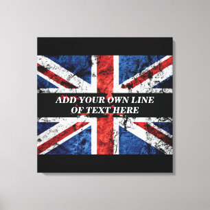 Fügen Sie Ihren Text auf dem englischen Flagge Kis Leinwanddruck
