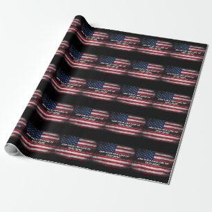 Fügen Sie Ihren Text auf der amerikanischen Flagge Geschenkpapier