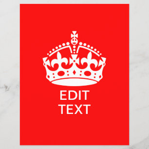 Fügen Sie Ihren Text BEHALTEN CALM CROWN auf Red C Flyer