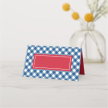 Fügen Sie Ihren Text Blue Gingham Pattern mit Red