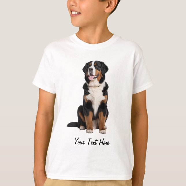 Fügen Sie Ihren Text Custom Bernese Mountain Dog h T-Shirt (Vorderseite)