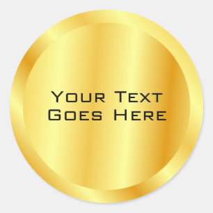 Fügen Sie Ihren Text Custom Template Faux Gold Runder Aufkleber