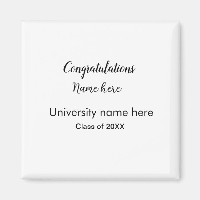 Fügen Sie Ihren Text einfachen Absolvent hinzufüge Magnet (Vorne)