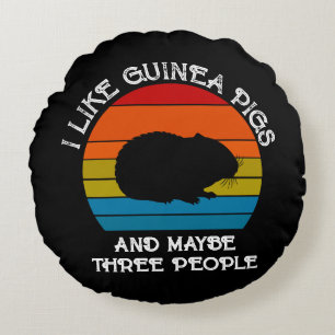 Fügen Sie Ihren Text, Guinea Pig auf Red Blue Suns Rundes Kissen