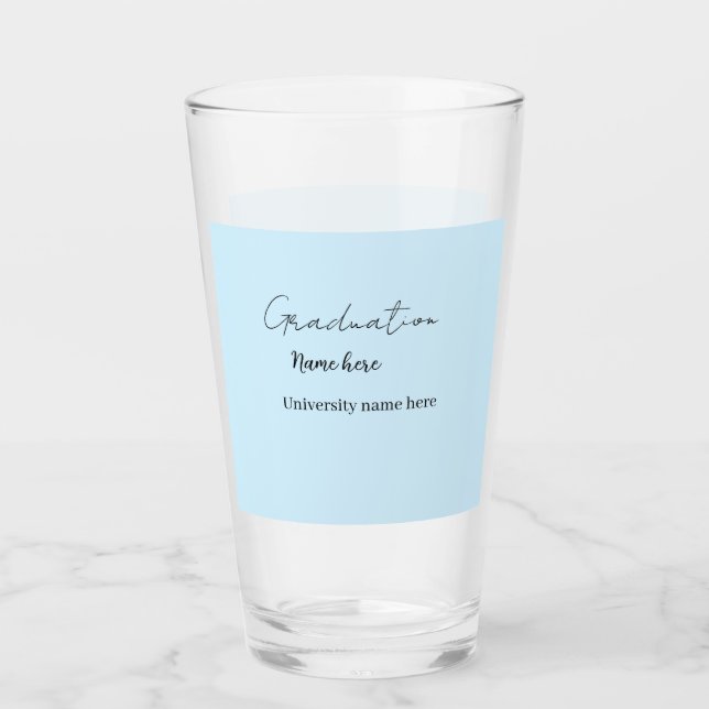 fügen Sie Ihren Text hinzu einfache Absolventen fü Glas (Vorderseite)
