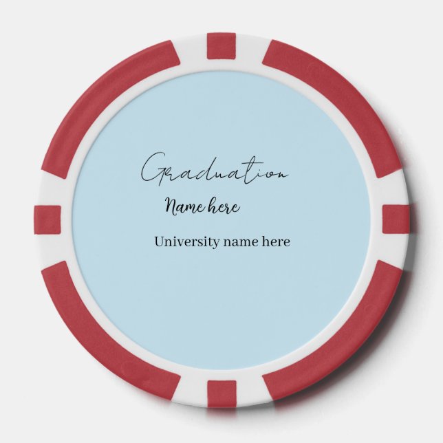 fügen Sie Ihren Text hinzu einfache Absolventen fü Pokerchips (Vorderseite)