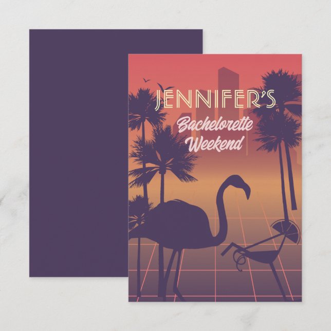 Fügen Sie Ihren Text hinzu! Einladung zum Retro-Ju (Vorne/Hinten)