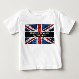 Fügen Sie Ihren Text in englischer Flagge Throw Pi Baby T-shirt