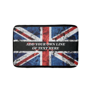 Fügen Sie Ihren Text in englischer Flagge Throw Pi Badematte