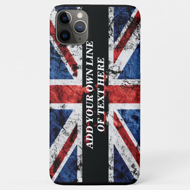 Fügen Sie Ihren Text in englischer Flagge Throw Pi Case-Mate iPhone Hülle (Rückseite)