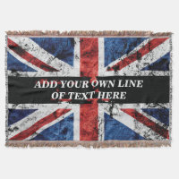Fügen Sie Ihren Text in englischer Flagge Throw Pi