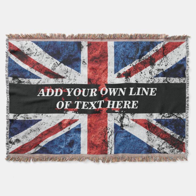 Fügen Sie Ihren Text in englischer Flagge Throw Pi Decke (Vorderseite)