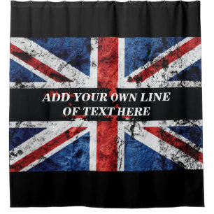 Fügen Sie Ihren Text in englischer Flagge Throw Pi Duschvorhang