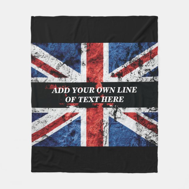 Fügen Sie Ihren Text in englischer Flagge Throw Pi Fleecedecke (Vorderseite)
