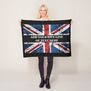 Fügen Sie Ihren Text in englischer Flagge Throw Pi Fleecedecke