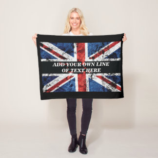Fügen Sie Ihren Text in englischer Flagge Throw Pi Fleecedecke