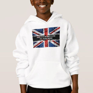Fügen Sie Ihren Text in englischer Flagge Throw Pi Hoodie