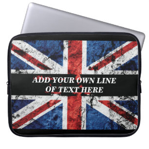 Fügen Sie Ihren Text in englischer Flagge Throw Pi Laptopschutzhülle