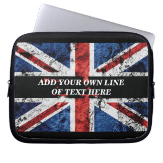 Fügen Sie Ihren Text in englischer Flagge Throw Pi Laptopschutzhülle
