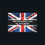 Fügen Sie Ihren Text in englischer Flagge Throw Pi Leinwanddruck<br><div class="desc">Fügen Sie Ihren Text unter englischer Flagge hinzu</div>