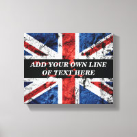 Fügen Sie Ihren Text in englischer Flagge Throw Pi