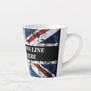 Fügen Sie Ihren Text in englischer Flagge Throw Pi Milchtasse