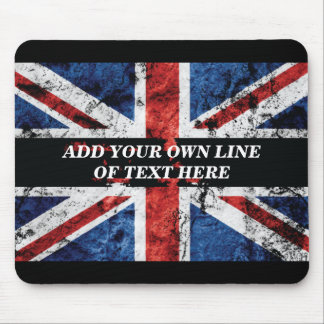 Fügen Sie Ihren Text in englischer Flagge Throw Pi Mousepad