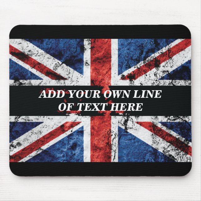 Fügen Sie Ihren Text in englischer Flagge Throw Pi Mousepad (Vorne)
