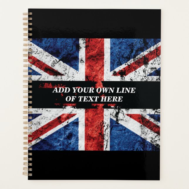 Fügen Sie Ihren Text in englischer Flagge Throw Pi Planer (Vorderseite)