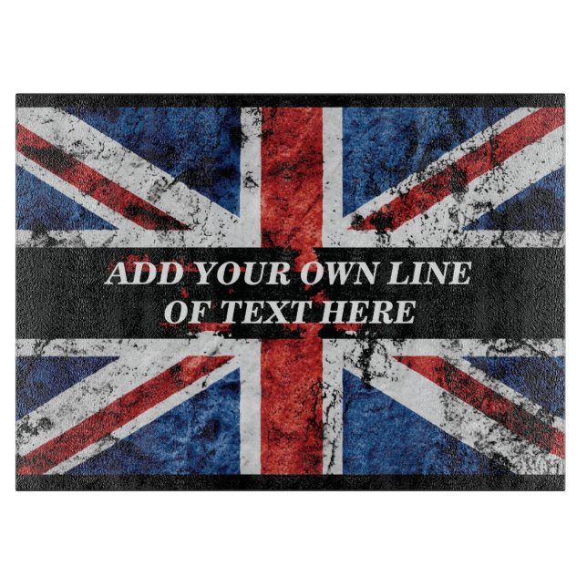 Fügen Sie Ihren Text in englischer Flagge Throw Pi Schneidebrett (Vorderseite)