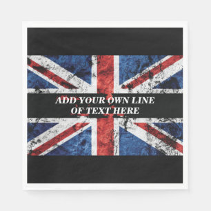 Fügen Sie Ihren Text in englischer Flagge Throw Pi Serviette
